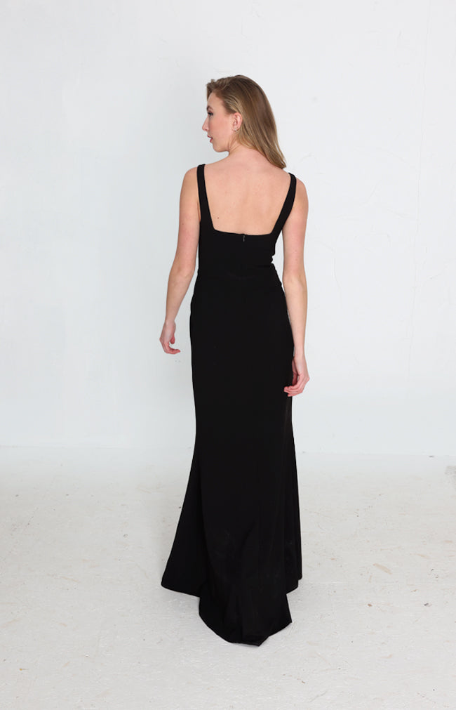 Edwina Crepe Gown - Black