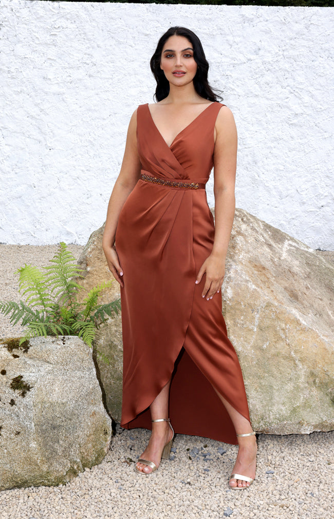 Fabia High Back Gown - Rust 1222