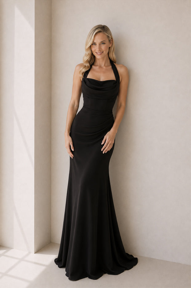 Millie Crepe Gown - Black AS