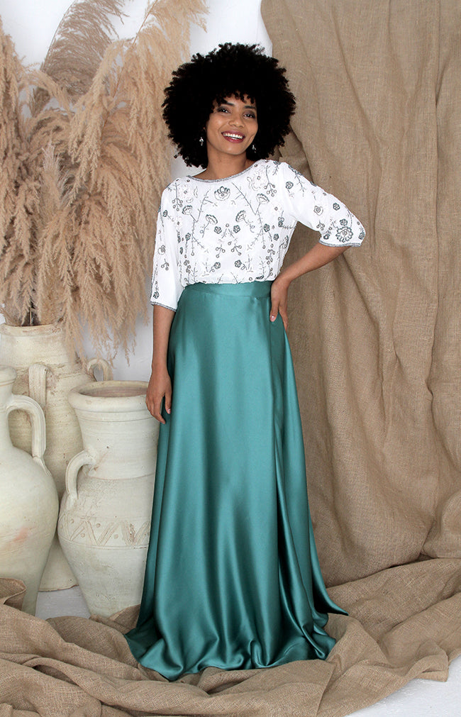 Sadhbh Beaded Top - Ivory Multi