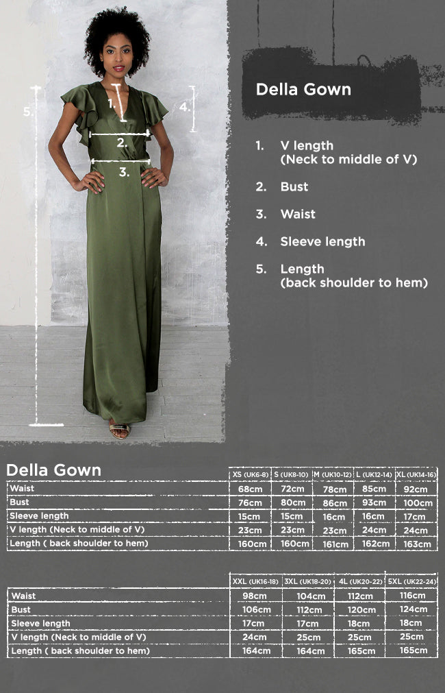 Della Satin Gown - Forest Green