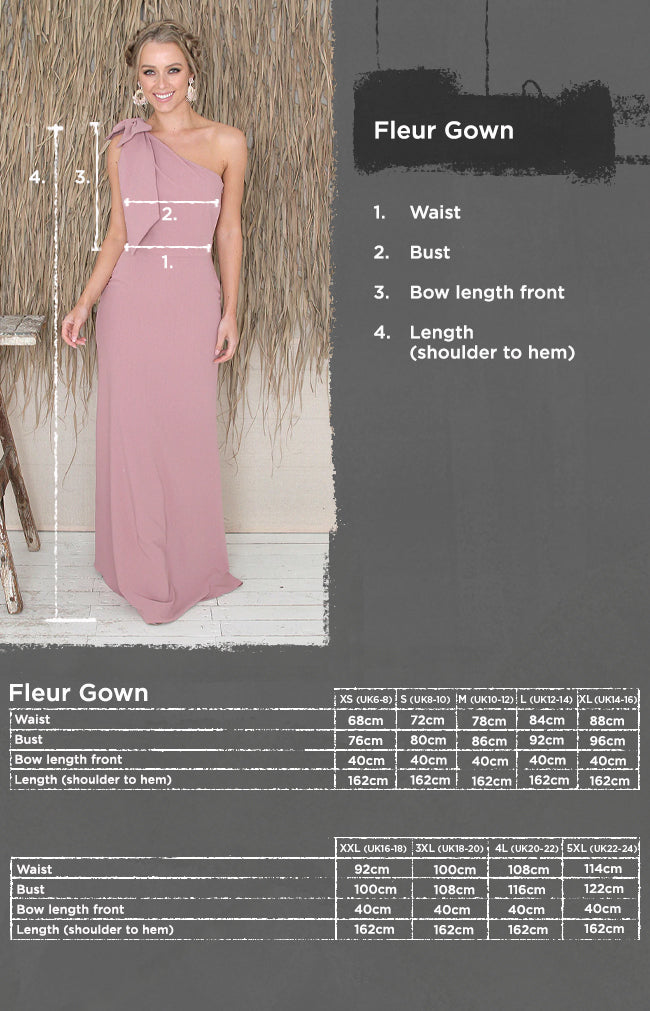 Fleur Crepe Gown Detachable Bow - Dusty Rose 0324