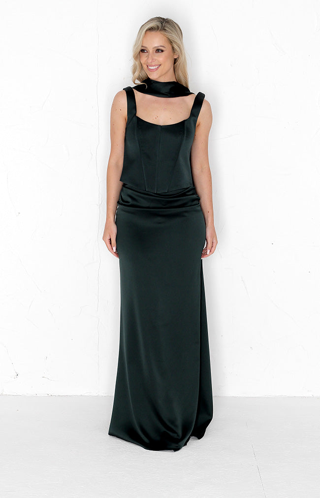 Harlow Corset Top  - Forest Green
