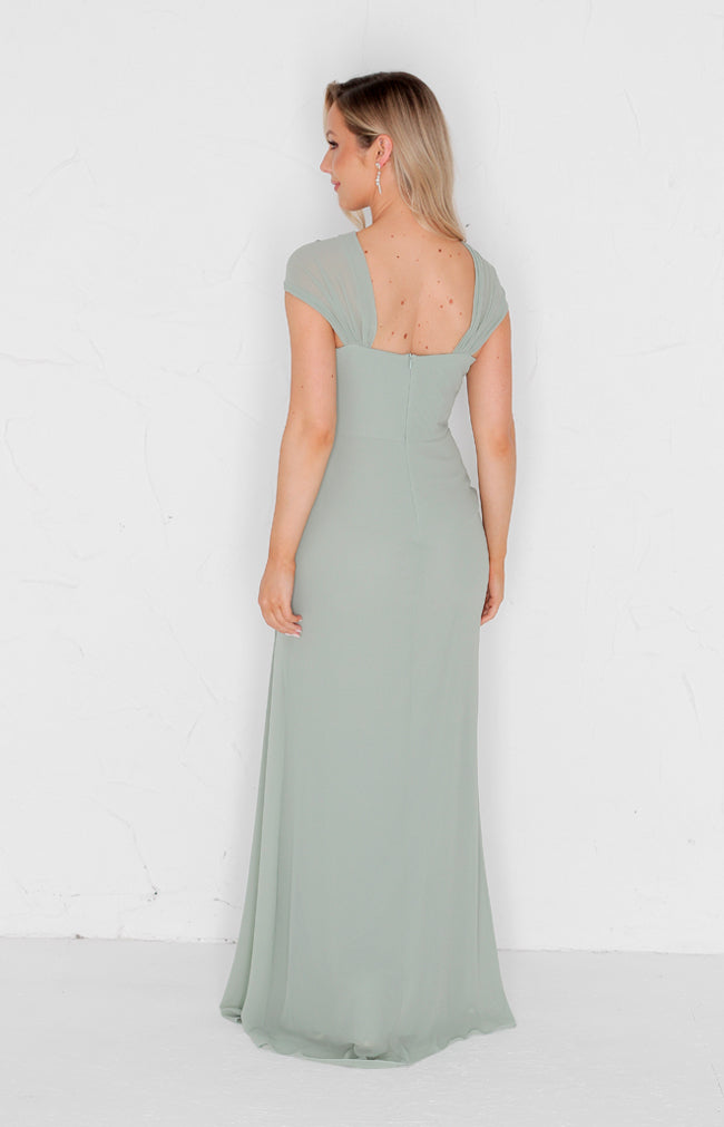 Caprice Chiffon Gown - Sage